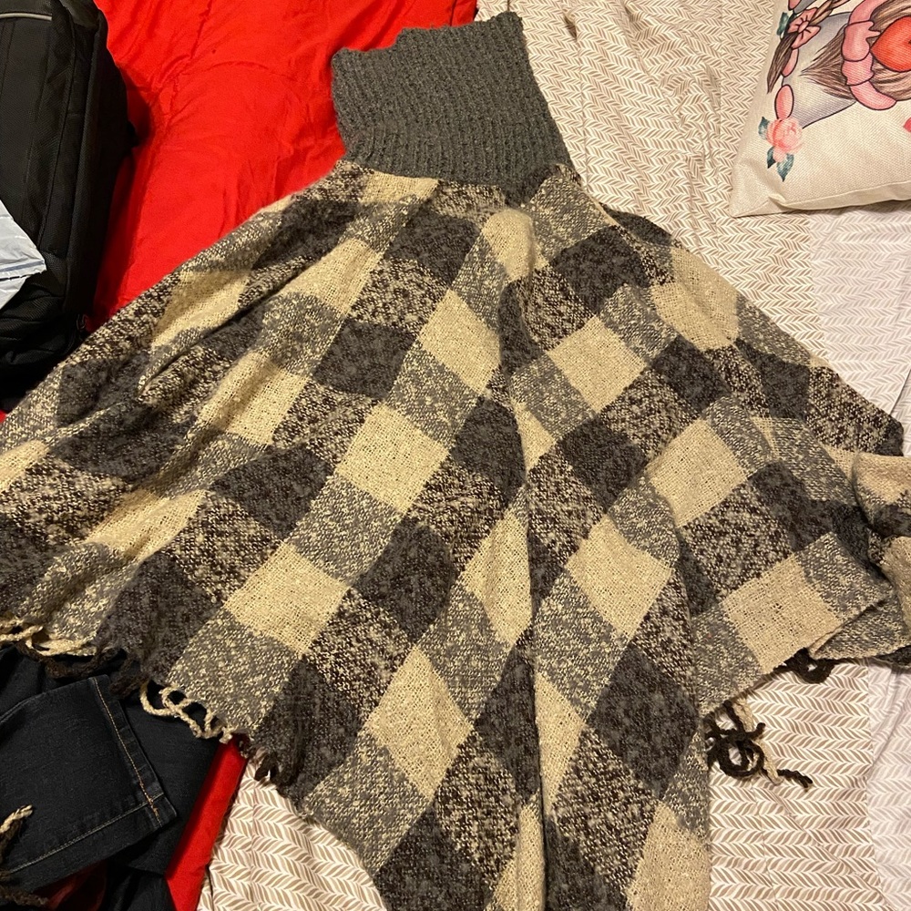 Knit sweater poncho